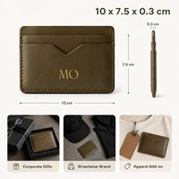 Dompet Kartu Kulit Tipis Bergaya Bisnis dengan Banyak Slot untuk Penjual E-commerce dan Pedagang Merek, Tempat Kartu Kustom