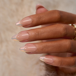 BTARTBOX Faux Ongles de Noël Moyens Amande en Gel Souple, French Manucure Nude, à Presser, Qualité Supérieure, Vente en Gros - Product Image 1