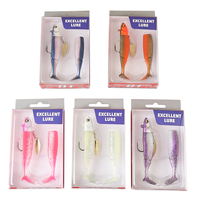 Kewote 20g une tête deux queues/ensemble appâts de natation leurres de pêche en plastique souple appâts de pêche
