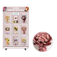 Distributeur automatique de fleurs haut de gamme personnalisé avec écran tactile de 21,5 pouces, gestion basée sur le cloud via SDK, paiement multi-mode et refroidissement par compresseur