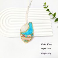 Série Océan : Porte-clés, accessoires vestimentaires et pendentifs de sac faits main, avec appliques en tissu, perles, étoiles de mer et coquillages, style naturel, direct