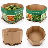 Bac à produits en carton ondulé robuste personnalisé RDY avec base de palette pour l'emballage de fruits et légumes frais