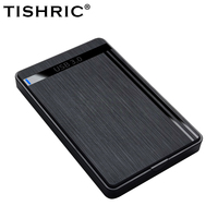 Boîtier externe pour disque dur/SSD SATA III USB 3.0 haute vitesse TISHRIC 2,5 pouces avec boîtier en plastique noir brossé