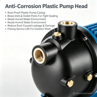Pompa Jet Booster Motor Listrik Tekanan Tinggi Self-Priming untuk Taman, Bodi Besi Cor, Motor Paduan Aluminium 1 inci OEM