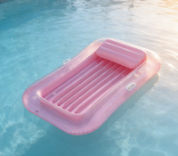 Flotteur de piscine gonflable rose épaissi, grand radeau flottant pour la détente dans la piscine et l'utilisation à la plage