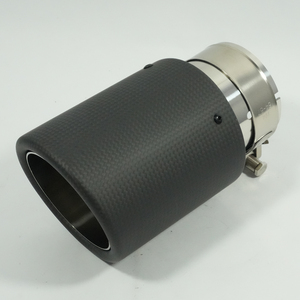 Embout d'échappement en fibre de carbone de haute qualité, embout d'échappement universel pour voiture, tuyau d'échappement, sortie à bord incurvé - Product Image 3