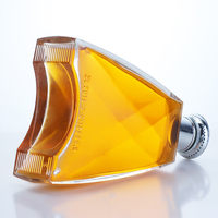 Botol Kaca Super Flint Berkualitas Premium Bentuk Unik 300ml 330ml 700ml 750ml Dengan Tutup Sekrup untuk Whisky Brandy