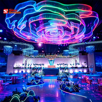 Décoration de fête créative artistique, draperie de plafond personnalisée avec éclairage RGB, bande lumineuse néon pour mariage, fête, événements