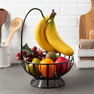 Panier bol pour fruits, panier à légumes et fruits en fil métallique avec <span class=keywords><strong>crochet</strong></span> suspendu <span class=keywords><strong>banane</strong></span> - Product Image 5