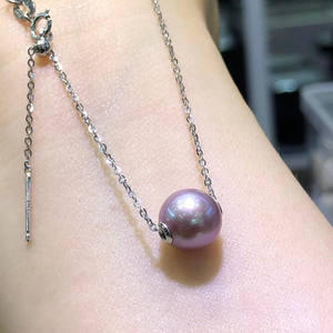 Collier en or 14 carats plaqué, chaîne ajustable avec pendentif en perle d'eau douce blanche Edison, collier naturel - Product Image 4