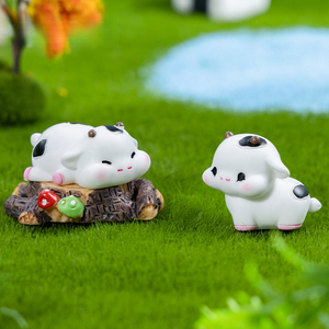 KI huacui Adorno decorativo DIY de <span class=keywords><strong>vaca</strong></span> pequeña y linda Mengli para escritorio y coche, miniatura - Product Image 3