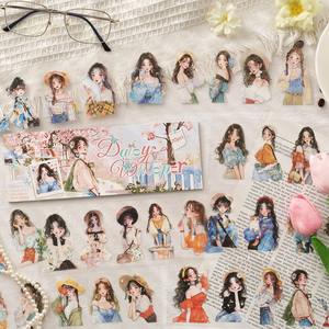 Paquete de 20 Hojas de Pegatinas PET Impresas y Troqueladas Autoadhesivas de la Serie Sweet Oxygen Diary para Decoración Navideña y Cuadernos Infantiles - Product Image 3