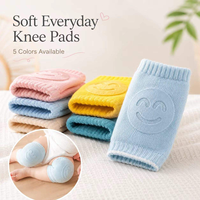 Chaussettes antidérapantes en coton pour bébé avec coussinets de protection genoux et coudes, motif dessin animé tricoté avec points en silicone, idéales pour l'automne et les tout-petits