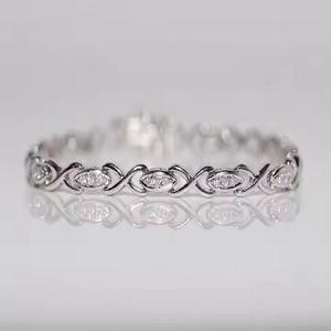 Bracelet de tennis en or massif 14 carats style bracelet avec motif de serrure bracelets Moissanite à porter quotidiennement cadeau tendance - Product Image 3