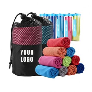 Serviettes de sport rafraîchissantes personnalisées avec logo, impressions par sublimation de qualité supérieure, en microfibre PVA, serviettes de sport instantanées effet glace avec bouteille - Product Image 1