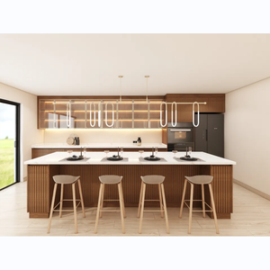 Cbmmart Tempered Glass Bảng điều chỉnh cửa tủ tường lưới tản nhiệt thiết kế cơ sở tủ MDF Hội Đồng Quản Trị Hiện Đại tủ bếp hoàn chỉnh đầy đủ thiết lập - Product Image 2