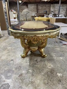 Mesa de Comedor Rectangular de Estilo Europeo de Alta Gama, Combinación de Sillas de Madera Maciza para Villa de Lujo - Product Image 4