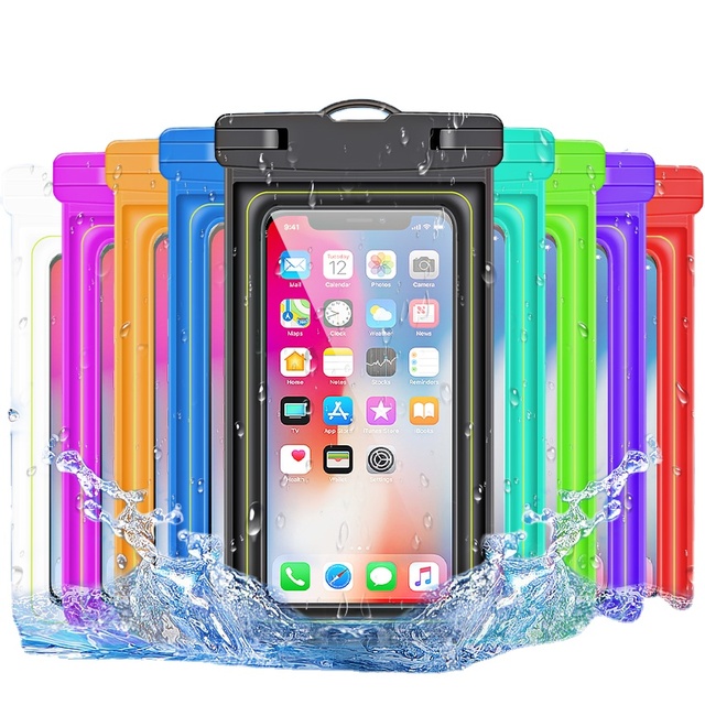 Wholesale Custom Logo Transparent PVC IPX8 Floating Waterproof Shockproof Eco-Friendly Full Cover Charging Port Phone Phone Bag