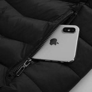 Giacca da Uomo Taglie Forti con 15 Zone di Riscaldamento Giacca Termica Invernale Riscaldata da Esterno Colletto alla Coreana Casual con Cerniera Antivento Colore Nero - Product Image 4