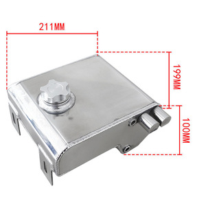 Aluminum Expansion Tank 2L <b>Polished</b> Overflow Reservoir For <b>Car</b> Retrofit Upgrade TK04 - Product Image 3
