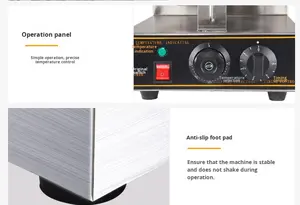 Machine professionnelle à gaufres commerciales, en acier inoxydable, pour des gaufres croustillantes, idéale pour les entreprises de snacks et desserts à fort volume de production - Product Image 5