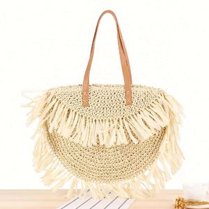 Tassel Decoration Paper Made <b>Straw</b> <b>Bag</b> Women Handbags for Young Lady Summer Dress - Product Image 2