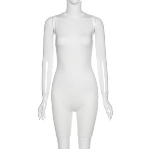 XS <strong>Women's</strong> <strong>Sleeveless</strong> Shorts Biker Jumpsuit Solid Color Romper Outfit Summer 2022 Tights Bodysuit Bodysuit Running Sport <strong>Jumper</strong> - Product Image 4