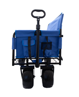 Chariot de transport multifonctionnel pliable à 4 roues pour usage intensif, idéal pour le camping, la plage et les voyages en extérieur, avec fonction chaise et canapé