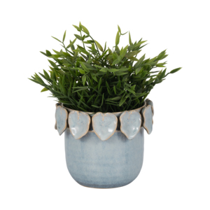 Vaso in Ceramica Rotondo con Design a Bordo Fogliatoio per Uso Interno ed Esterno - Product Image 2