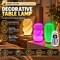 Lampe de table LED rechargeable à longue durée de vie, personnalisable, RVB 16 couleurs, impression 3D, pour sous-sol, grenier, véranda, décoration