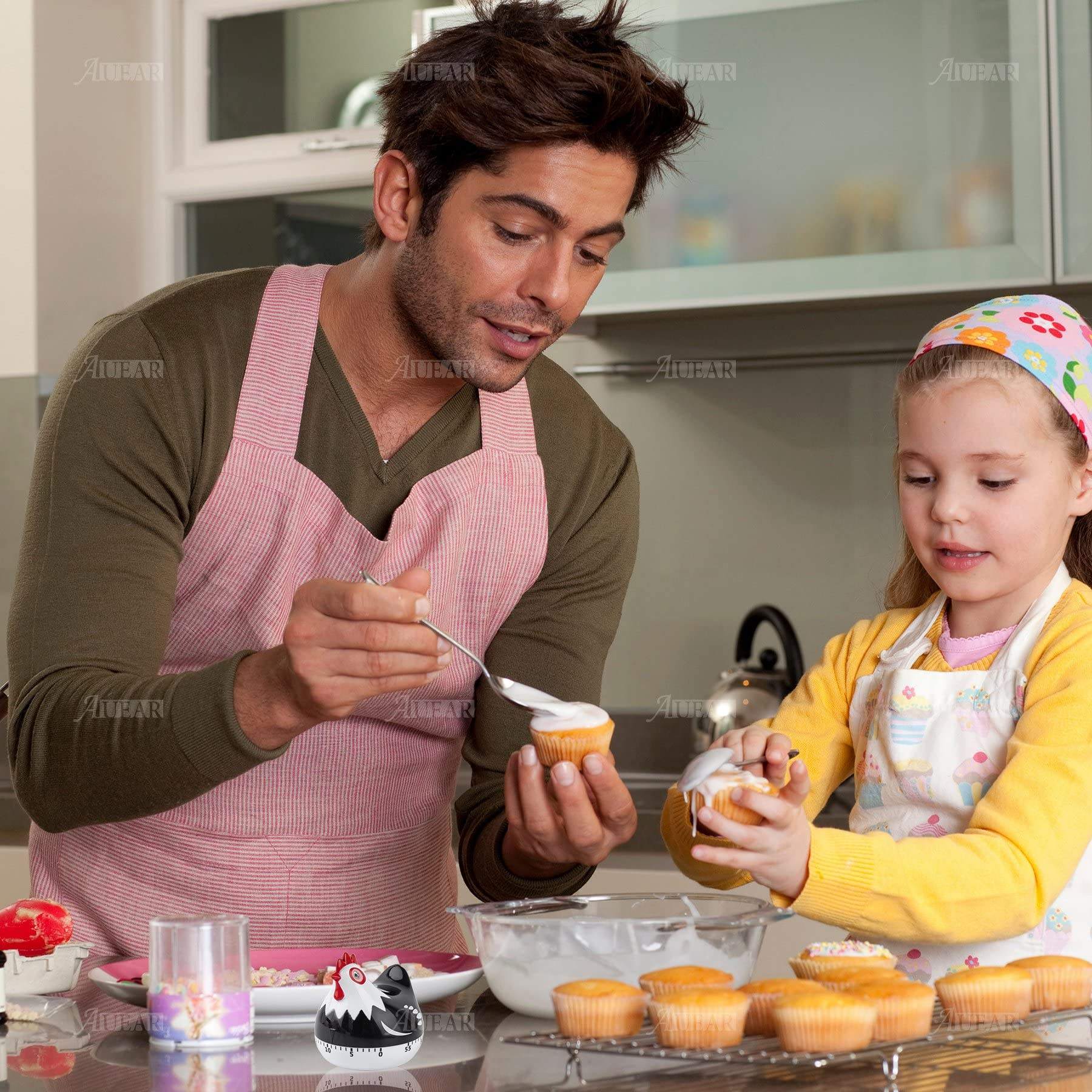 Cute 60 Minute Manual Kitchen Timer Hen Design Cooking Reminder and Baking Helper Kitchen Chronograph for Kitchen Use