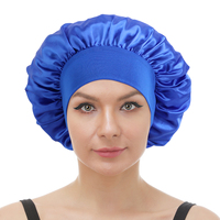 Gorros de Satén con Banda Ancha Elástica para Dormir Bajo MOQ Colores Lisos para el Cuidado del Cabello Rizado para Mujeres