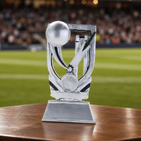 Trophée de cricket en résine en gros avec base en résine argentée et noire 17,0 cm pour cérémonie de remise des prix du championnat de cricket