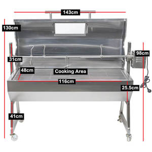 Griglia a Carbone Motorizzata da Esterno Spartan Spit Roaster con Coperchio per Barbecue - Vendita Diretta dalla Fabbrica - Product Image 1