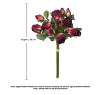 12 hoofden vintage faux rozenboeket, zijden kunstbloemen met verbrande rand voor thuis, eettafeldecoratie, bruiloftsfotografie rekwisieten