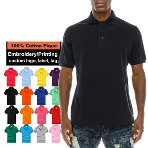 Wholesale Custom Logo Polo Shirts For Men 100 Cotton Embroidery Staff Empolyee Uniform Restaurant Polo T Shirt