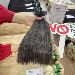 ผมต่อสีโทนเทาเข้มแบบธรรมชาติผมต่อแบบหลวมยาวพร้อมส่งผมตรงสินค้าใหม่สีเทาธรรมชาติ - Product Image 2