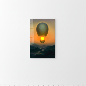 Arte en lienzo de globo aerostático surrealista: Impresión estilo Vladimir Kush, arte en vidrio templado - Product Image 2