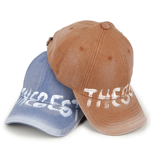 Gorra de béisbol de uso diario personalizada 100% algodón Distress con logotipo de impresión personalizado - Product Image 1