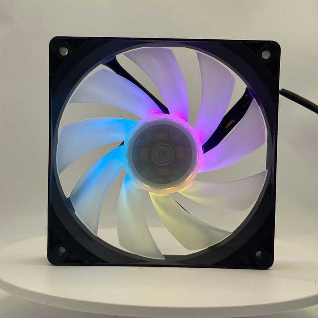 Poweryear 12025 12V 120mm ARGB Gaming Case Cooler Low Noise with Better Air Flow Black Computer Cooling Fan