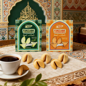 Boîte cadeau d'entreprise avec logo personnalisé, biscuits à message inspirant, biscuits de la fortune au matcha - Product Image 3