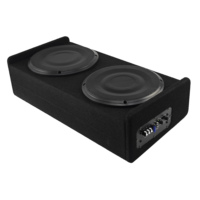 Subwoofer Activo Doble para Auto de 8-10 Pulgadas con Bajos Potentes, Caja de Perfil Bajo con Doble Bobina, 12V CC para Camionetas
