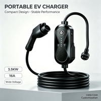 Tragbare EVSE 3,5 bis 7 KW Heim- und Outdoor-Ladestation IP65 Typ 2 Anschluss 18 Monate Garantie für Autobesitzer