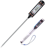 Termometer Daging Digital LCD Layar Besar Probe Baja Tahan Karat Penjualan Terlaris 2026, Termometer Higrometer Makanan