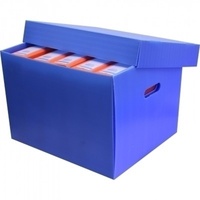 Boîtes de rangement pour dossiers en polypropylène (PP) cannelé pour la maison - Bacs d'archives pour la collecte de documents - Prêts à l'impression et écologiques
