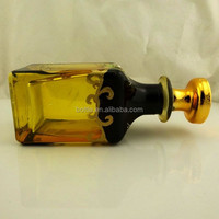 Botol parfum tampilan penjualan panas pola bunga lukisan emas klasik bentuk persegi ukiran UV mewah 150ml