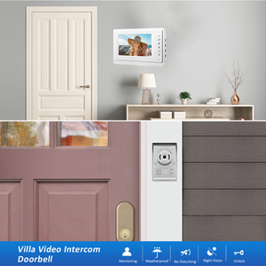 Video <span class=keywords><strong>intercom</strong></span> cho nhà căn hộ 7-inch màn hình hỗ trợ màn hình mở khóa video chuông cửa với máy ảnh 4 có dây chuông cửa - Product Image 5