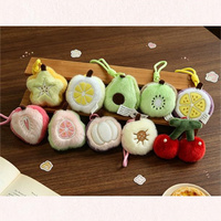 Figurines en peluche 3D miniatures de fruits (cerise, litchi, mangue, myrtille, kiwi) de 9 cm, pendentifs porte-clés, jouets en peluche anime