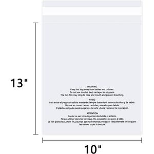 ถุงโพลีใสขนาด 10x13 นิ้ว แพ็ค 100 ใบ แบบปิดผนึกเอง สำหรับใส่เสื้อผ้า จัดเก็บสินค้า บรรจุภัณฑ์สำหรับจัดส่ง - Product Image 2