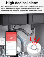 Détecteur de fuite d'eau intelligent WiFi Tuya, alarme, surveillance à distance via l'application, son et lumière d'alerte à haut niveau sonore, installation facile, système d'alarme